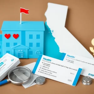 Illustration depicting California's healthcare budget challenges