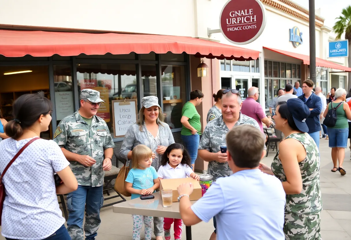 Military families enjoying local discounts in Coronado with the Valor app.